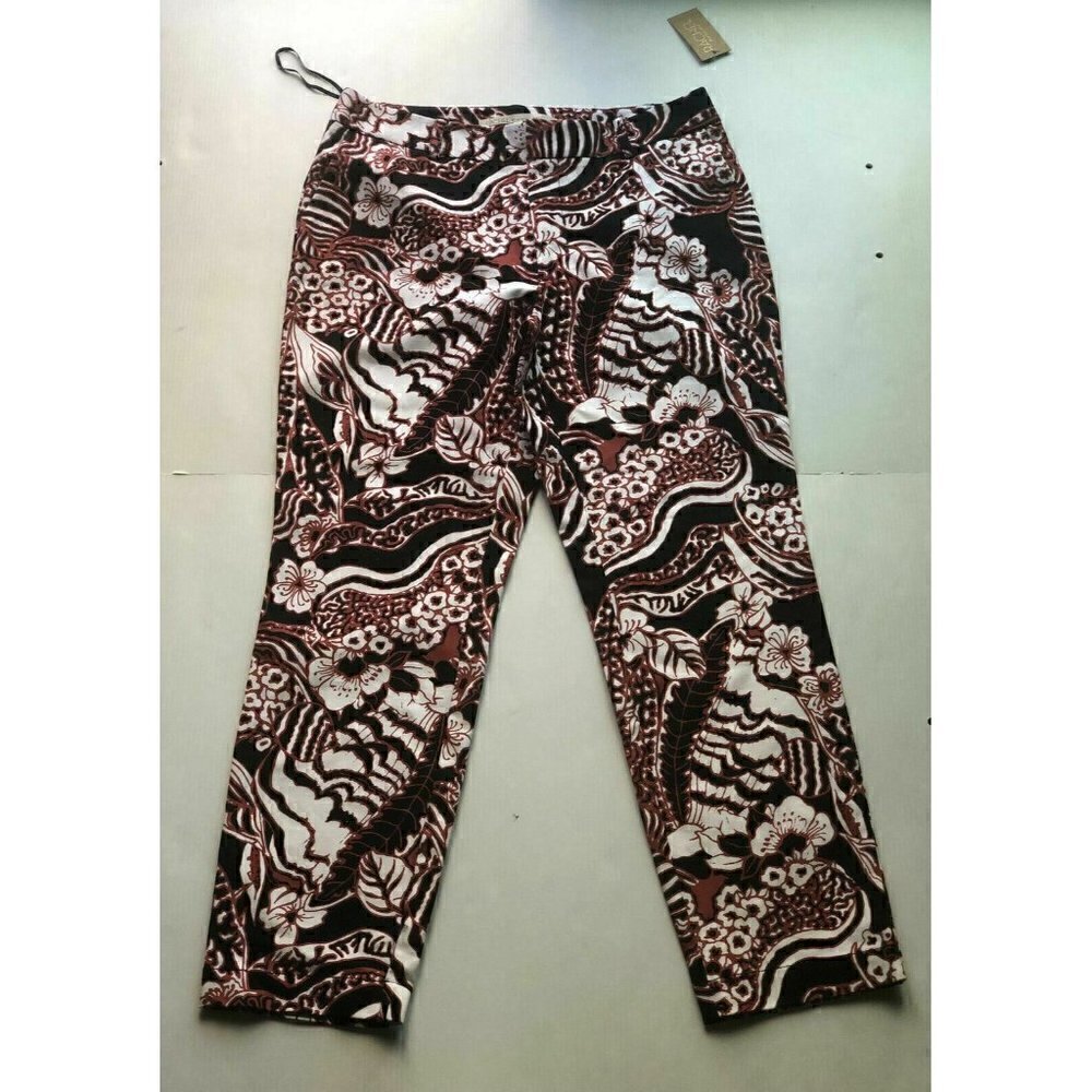 Rachel Roy Black Printed Casual Cropped Pants 10